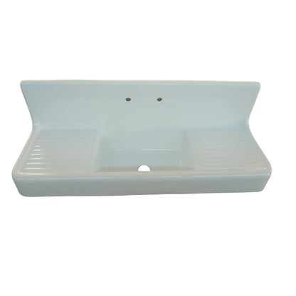 Barclay Alma 60" Cast Iron Wall-Hung Kitchen Sink with Drainboard KSCI60-WH